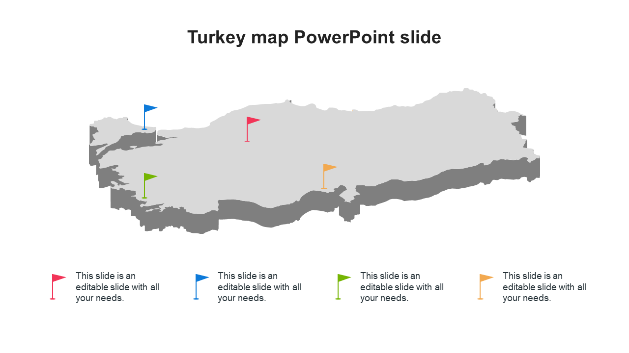 Elegant Turkey Map PowerPoint Slide